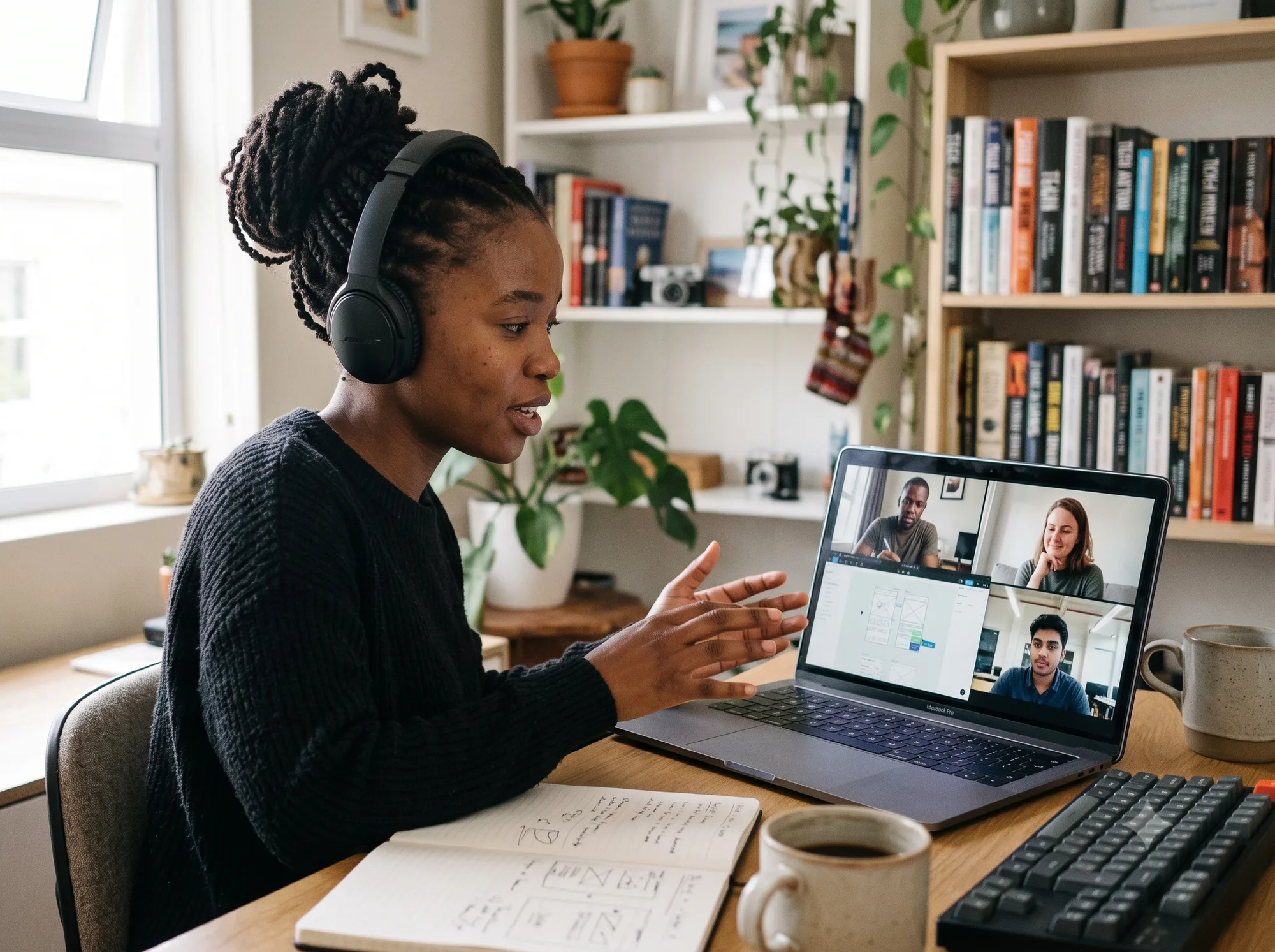 Team members at a design review session
