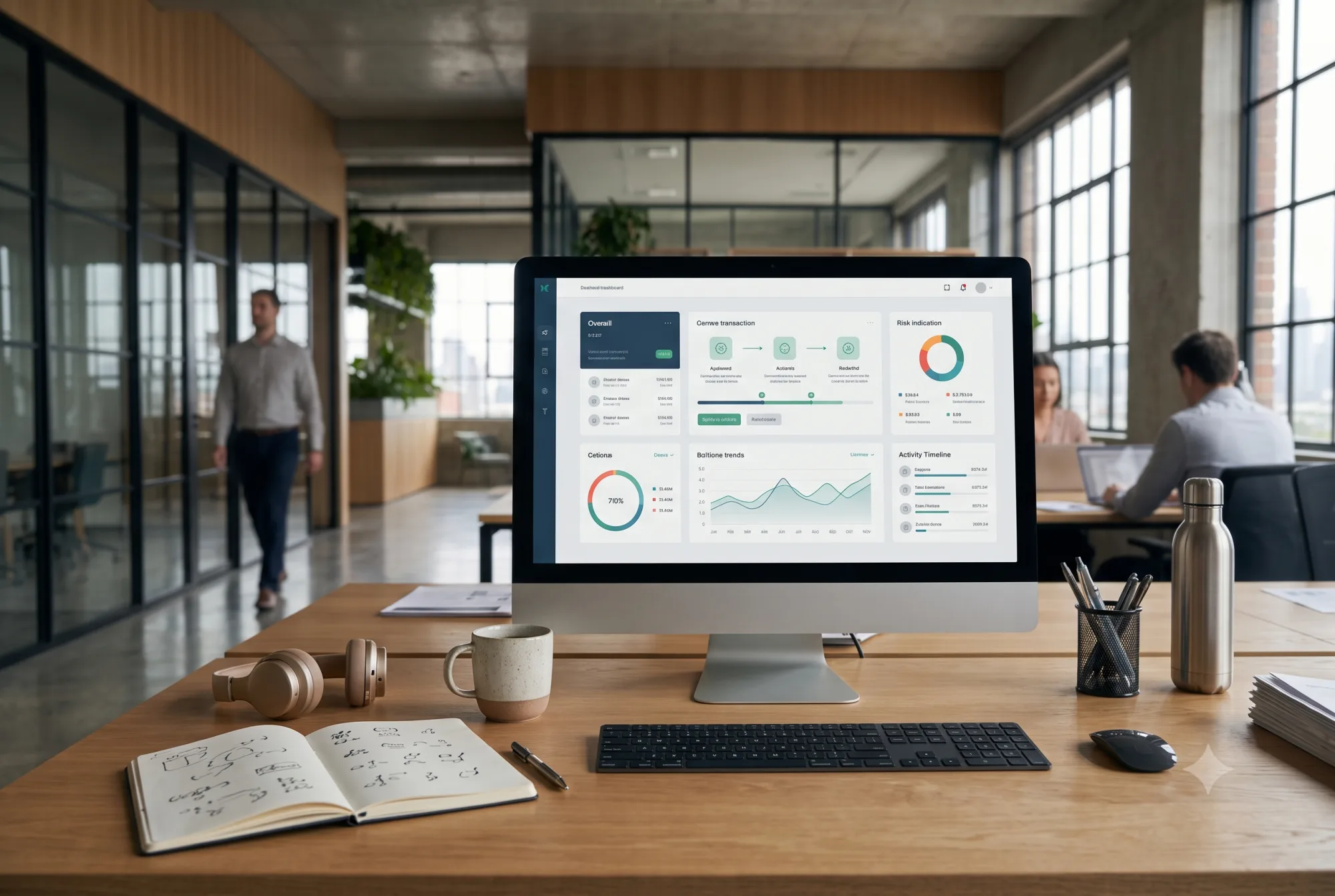 Banking platform interface with secure transaction flows