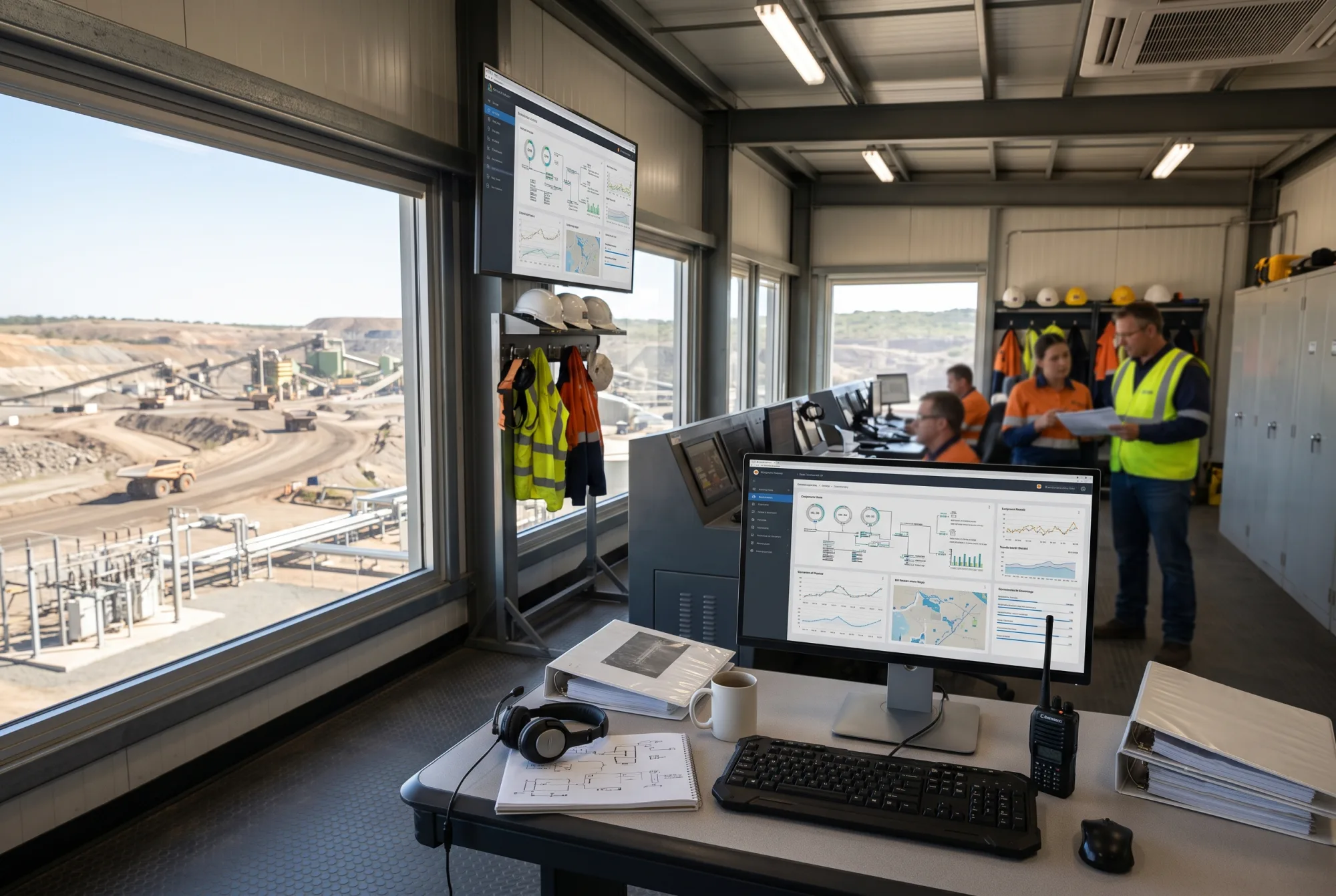 Industrial site telemetry monitored from a control room