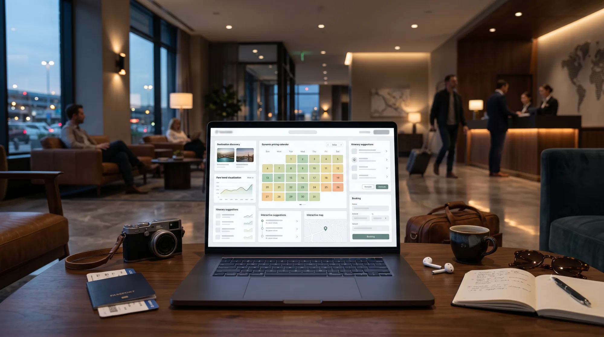 Travel booking engine with dynamic pricing calendar