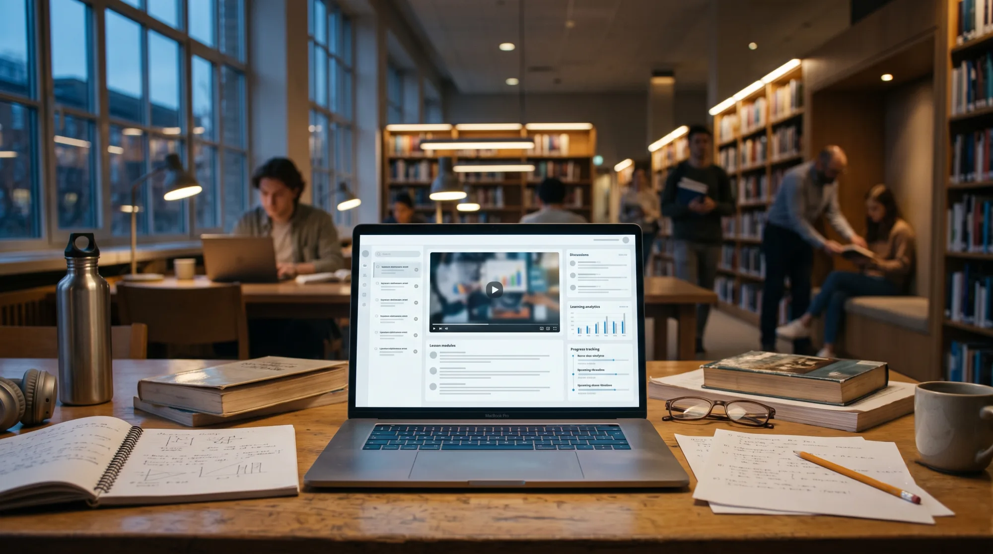 Learning platform with course player and progress tracking